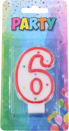 Pusdienu svece tortei – cipars 6