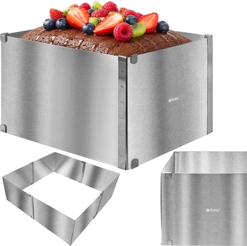 Ruhhy regulējams taisnstūra konditorejas nerūsējošā tērauda rāmis 15 cm