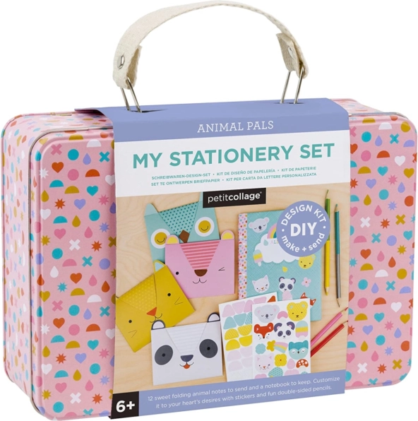 Petit Collage radošais koferītis – vēstuļu komplekts ar dzīvniekiem