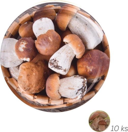 Bio 82 metāla konservēšanas vāciņš ar sēņu motīvu (10 gab.)