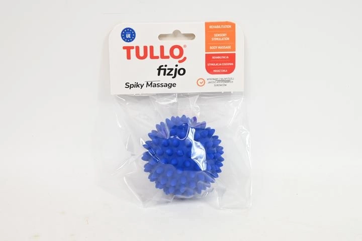 Fizjo rehabilitācijas masāžas bumbiņa ar izciļņiem, 6,6 cm, zila