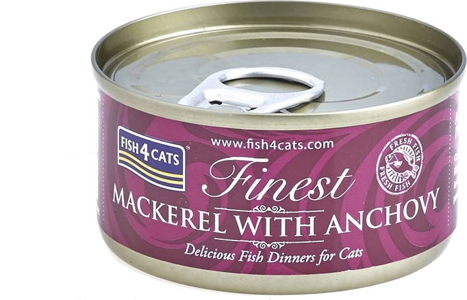Kaķu konservi FISH4CATS Finest skumbrija ar anšoviem 70 g