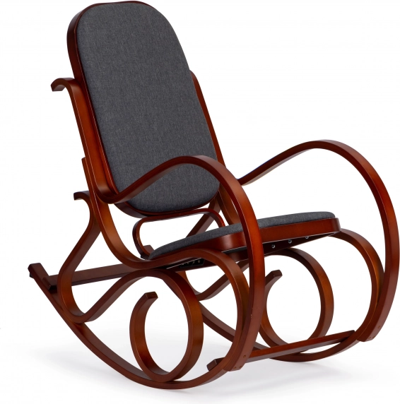ModernHome Rocking Chair with Wooden Runners and Soft Upholstery