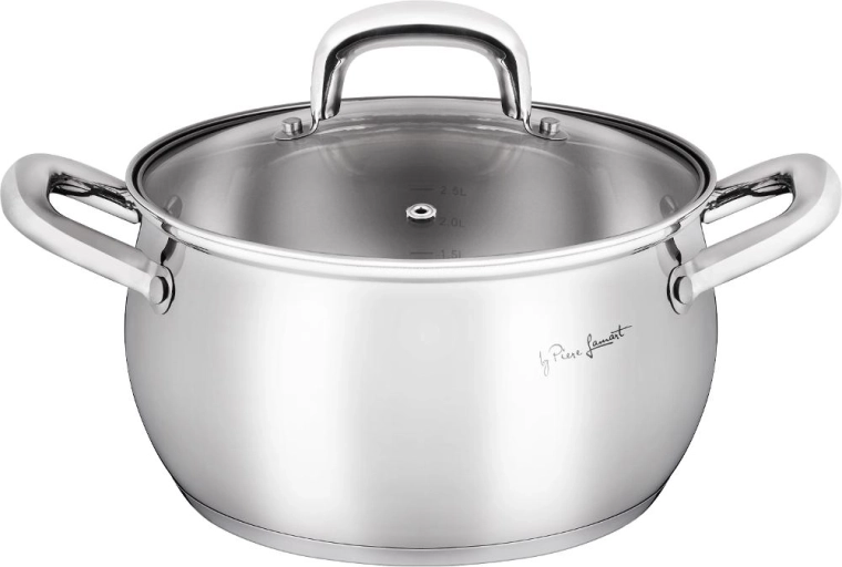 Lamart Shape stainless steel saucepan with lid 3.3 l
