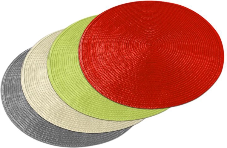Woven round placemat, assorted - 1 piece