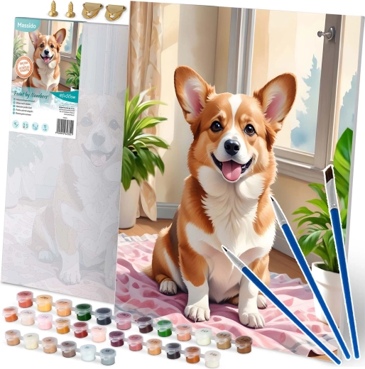 Gleznošana pēc numuriem 40 × 50 cm Massido – sunītis CORGI