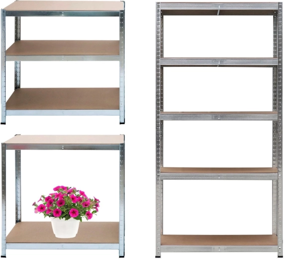 Metāla noliktavas plaukts 2v1, 5 plaukti 180 × 90 × 40 cm