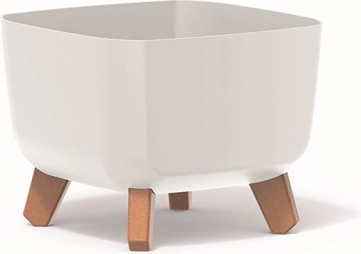 Puķu pods uz kājiņām GRACIA Square 24 × 24 cm – balts