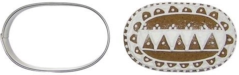 Stainless steel moka oval cookie cutter 5 cm