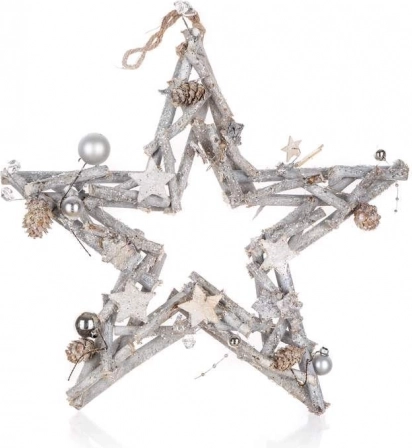 Hanging Christmas star 35 cm, natural