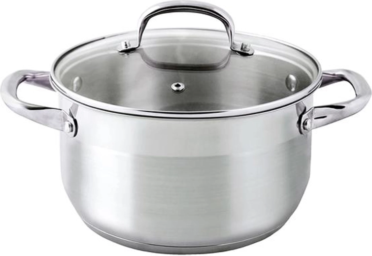 Nerūsējošā tērauda katls 5 l ar stikla vāku, diametrs 24 cm