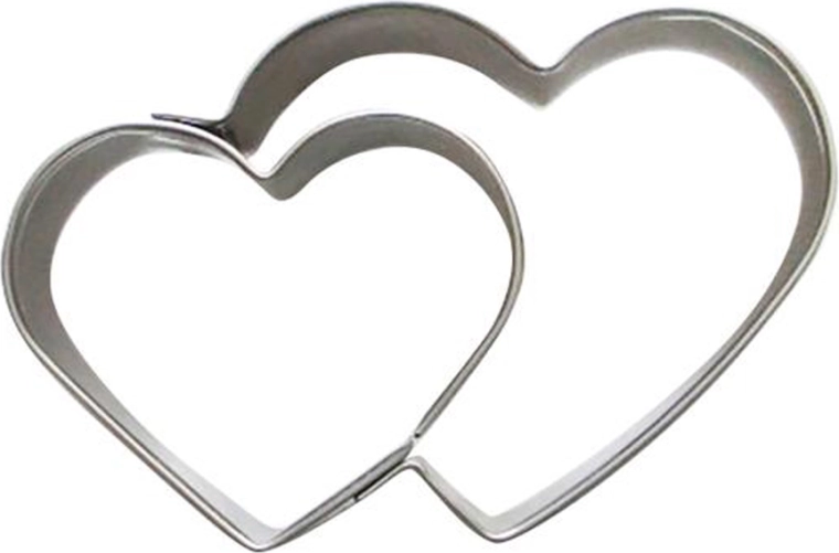 Cookie Cutters – Two Hearts, Stainless Steel 5–6 cm