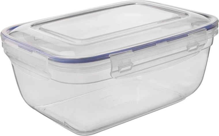 Prim plastmasas pārtikas kārba ar blīvējumu, taisnstūrveida 1,4 l