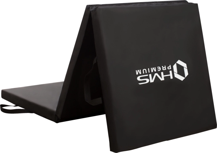 Salokāms fitnesa paklājiņš HMS Premium melns 5 cm
