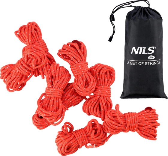Set of NILS Camp Reflective Guy Ropes 4.15 m with Aluminum Tensioners