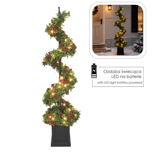 Ziemassvētku LED spirālveida eglīte 120 cm