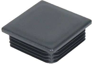 Square plug 100 mm made of LDPE, black