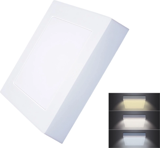 Solight LED mini panel CCT surface-mounted ceiling square 12 W 900 lm