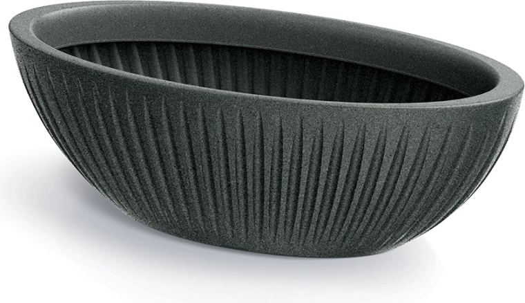 Ovāls puķu pods Latia 58 cm melns granīts