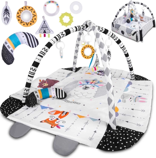 Interaktīvs izglītojošs spēļu paklājs 110 × 100 cm RICOKIDS Boho 3‑in‑1