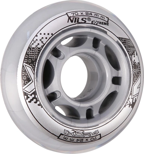 Wheels for inline skates NILS EXTREME PU 70 mm clear (4 pcs)