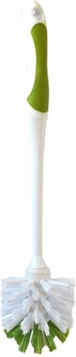 Plastmasas WC birste bez trauciņa, balti–zaļa 7,5 × 32 cm