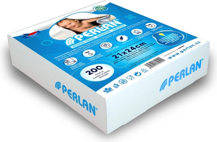 Perlan non-woven wipes 21 × 24 cm, 200 pcs