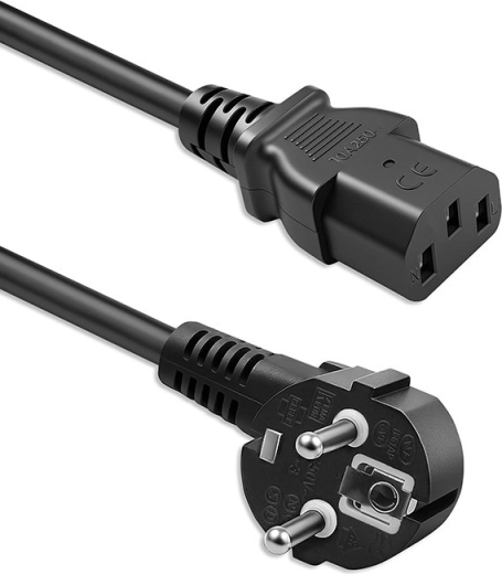 Schuko CEE 7/7 Power Cable with Angled Plug to IEC C13, 1.8 m