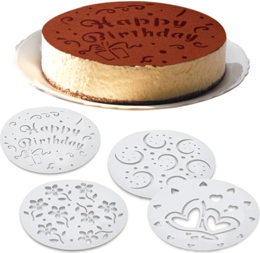 Cake Decorating Stencils – set of 4 designs, 20 cm