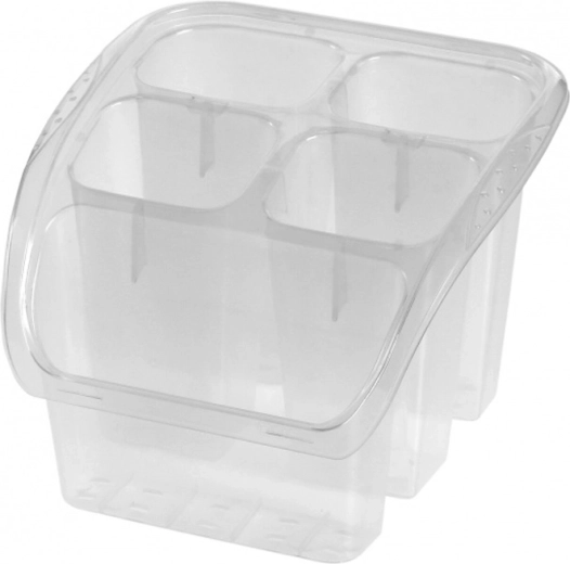 Transparent cutlery drainer