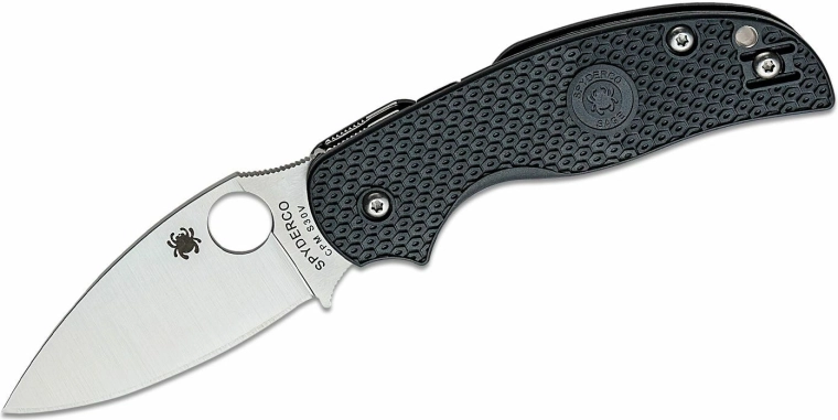 Spyderco Sage 5 Lightweight kabatas nazis 7,6 cm, satīna apdare, melns, FRN
