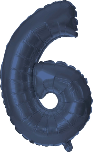 Foil balloon number 6, 30 cm, blue TORO