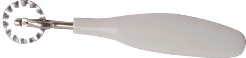 Straight dough cutter with tinned wheel and plastic handle