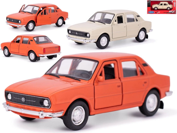 Metal car model Škoda 105L 1976 with pull-back action – Welly 1:36