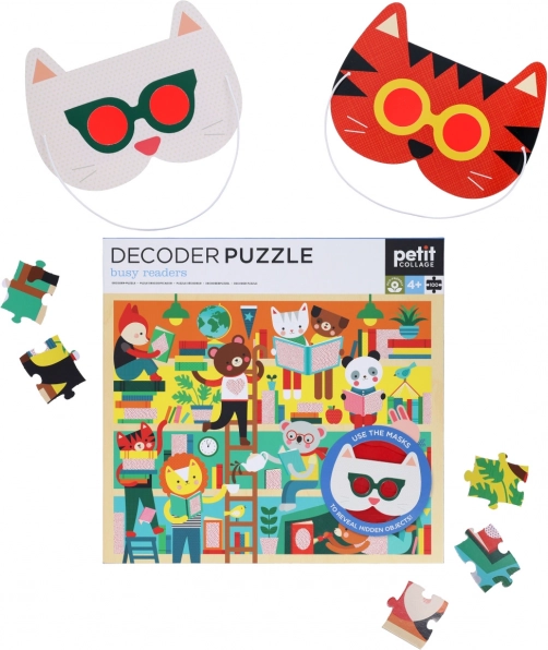 Petit Collage bibliotēkas puzle ar 3D brillēm