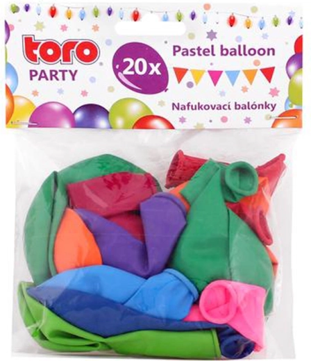 Pasteļkrāsas baloni TORO 23 cm, 20 gab.