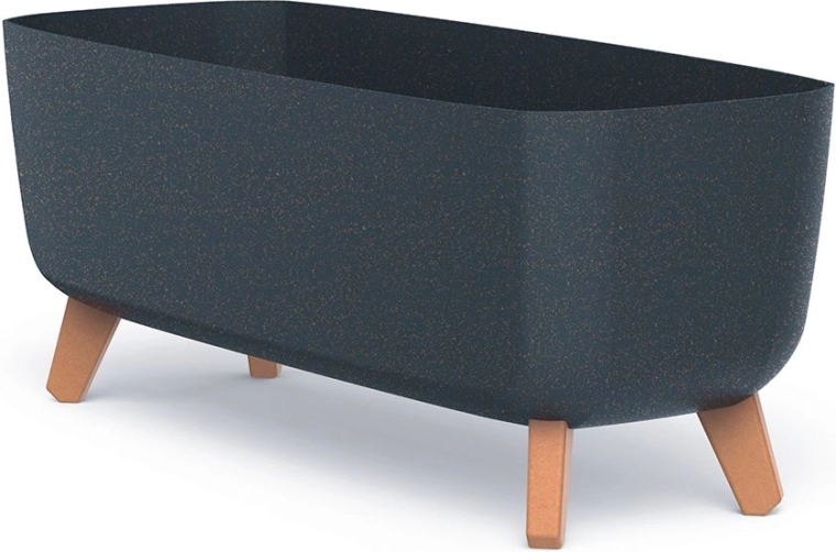 Puķu kaste ar kājiņām Gracia Case Eco Wood 58 cm antracīta krāsā