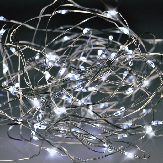 Solight Ziemassvētku LED virtene uz sudraba stieples, 10 m, 100 mini LED, auksti balta - 1 gab.