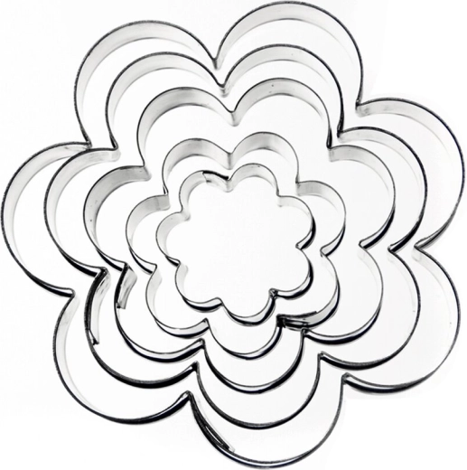 Stainless Steel Flower-Shaped Cookie Cutters Set (5 pcs)