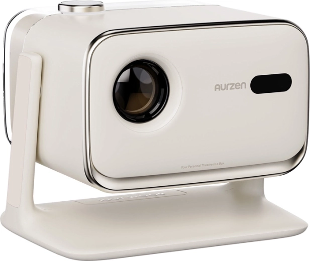 Mini projektors Aurzen Boom ar Full HD, Google TV un Dolby Audio