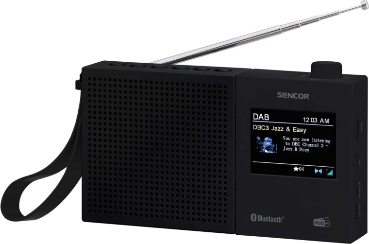 Digitālais radio DAB+ un FM ar RDS, Bluetooth un akumulatoru
