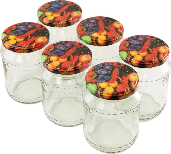 Konservēšanas burku komplekts 720 ml ar vāciņiem 82 mm, 6 gab.