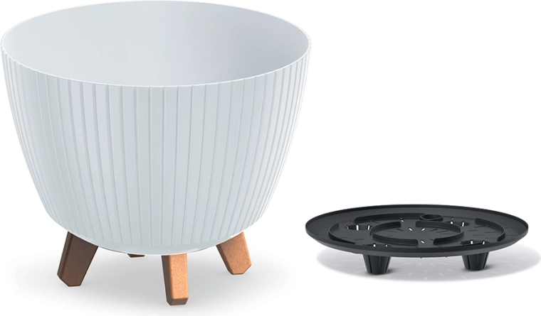 Puķu pods Lamia 28,8 cm balts – moderns plastmasas pods augiem