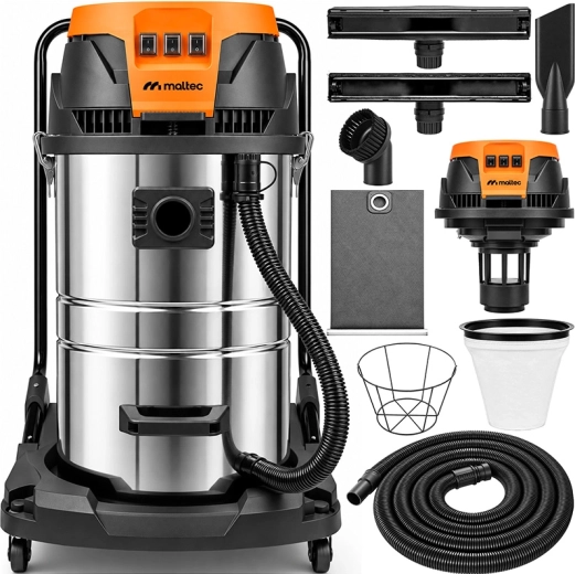 Maltec TurboVac rūpnieciskais putekļsūcējs 3000 W, 80 l INOX