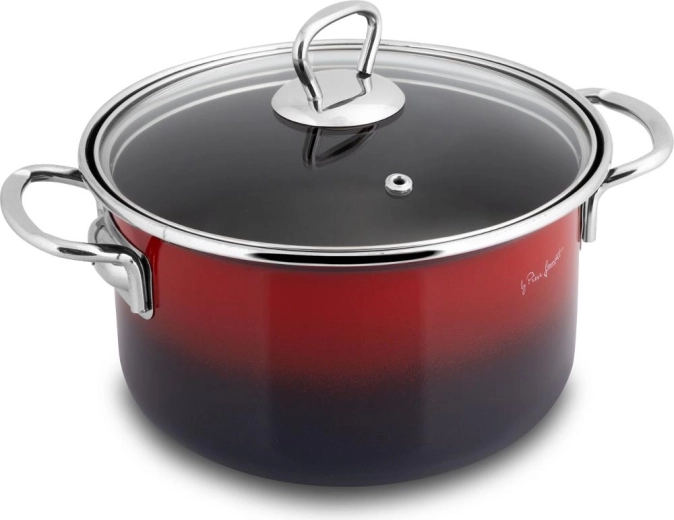 Lamart enamel saucepan with lid 18 cm