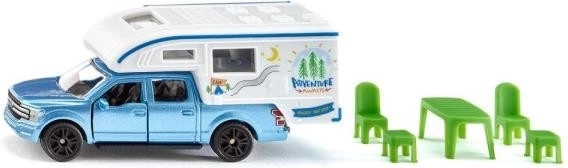 Rotaļlieta Ford F-150 pikaps ar kemperi (camper) karavānu