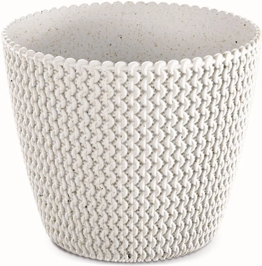 Puķu pods Splofy Eco Wood 13 cm – balts