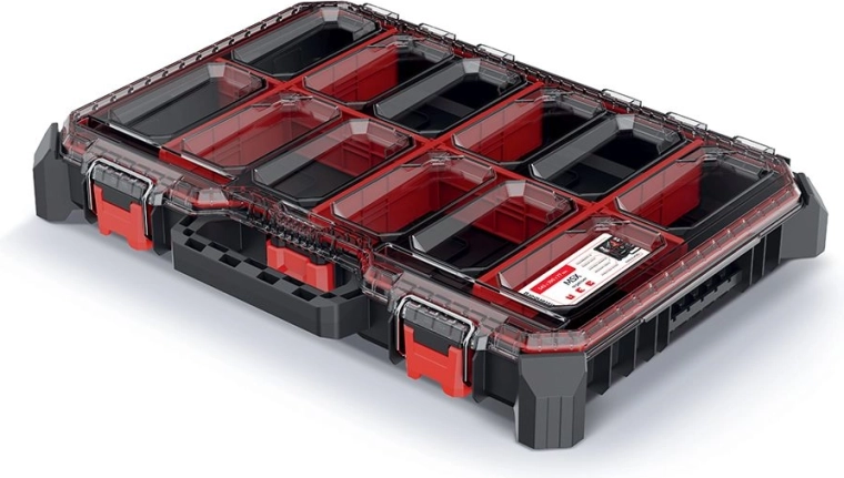 Prosperplast MSX Tool Organizer with Transparent Lid, Low Profile 54.3 × 39 × 7.7 cm
