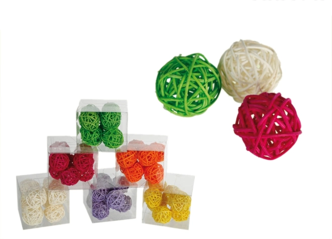 Rokas pītu rotājumu bumbiņu komplekts no ratana – Oranžs