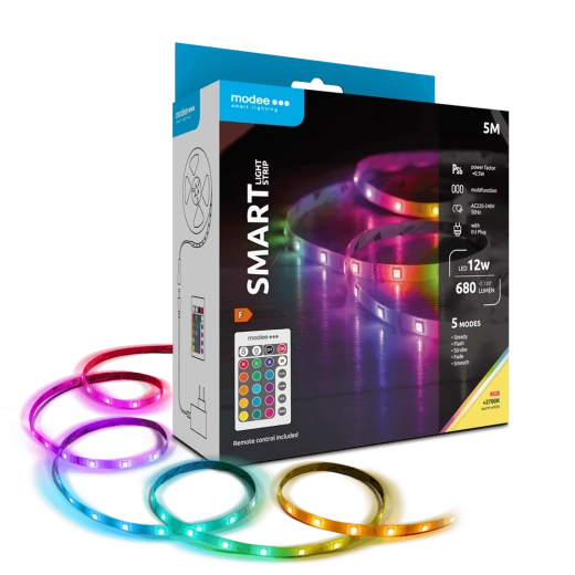 Modee LED Smart – smart LED strip 12 W, 5 m, 2700K + RGB, 680 lm, IP20